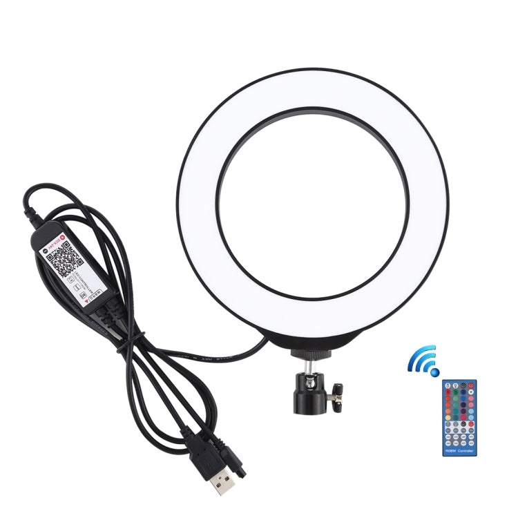 PULUZ 6.2 inch 16cm USB RGBW Dimmable LED Ring Vlogging Photography Video Lights  with Cold Shoe ...
