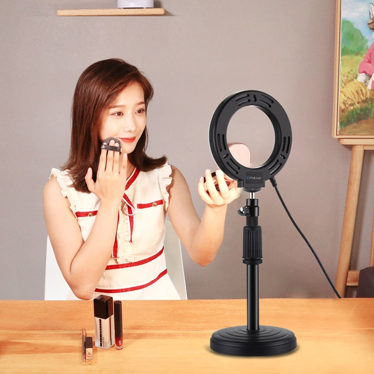 PULUZ 4.7 inch 12cm Curved Surface USB 10 Modes 8 Colors RGBW Dimmable LED Ring Vlogging Photogra...