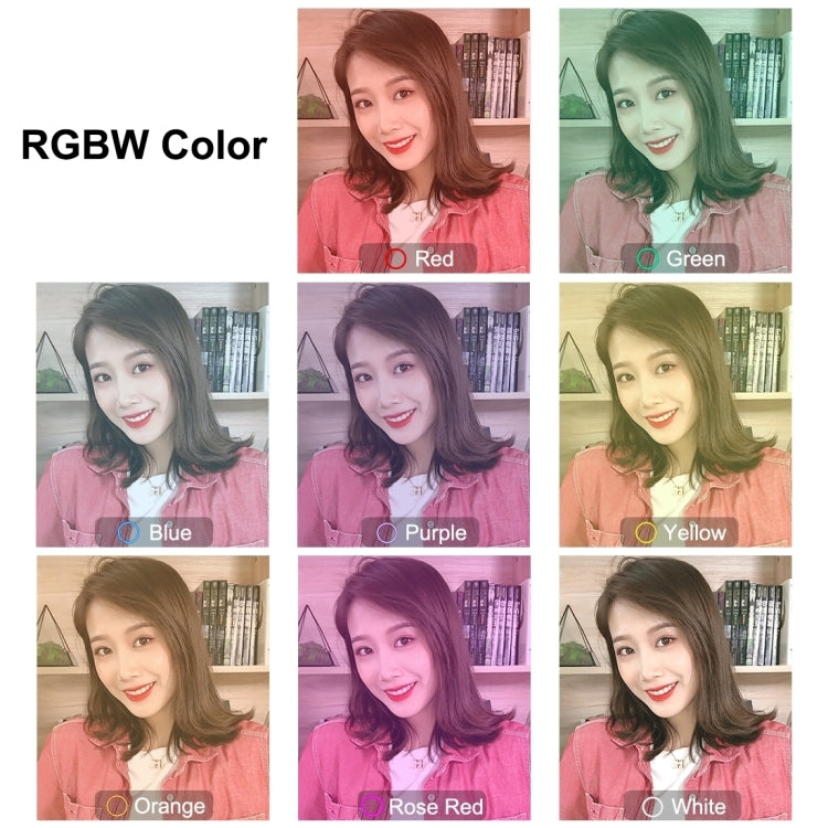 PULUZ 4.7 inch 12cm Curved Surface USB 10 Modes 8 Colors RGBW Dimmable LED Ring Vlogging Photogra...
