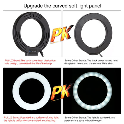 PULUZ 4.7 inch 12cm Curved Surface USB 10 Modes 8 Colors RGBW Dimmable LED Ring Vlogging Photogra...