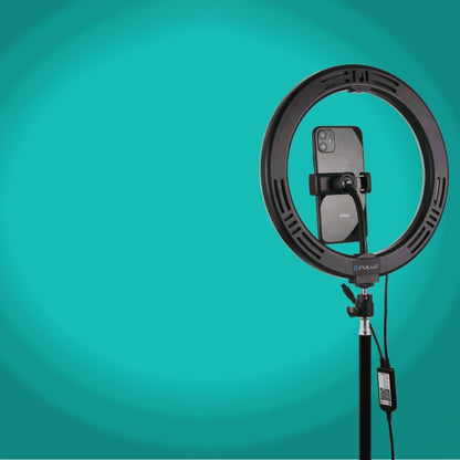 PULUZ 10.2 inch 26cm Curved Surface USB RGBW Dimmable LED Ring Vlogging Photography Video Lights ...