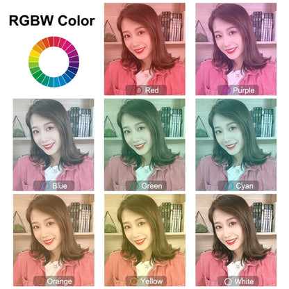 7.9 inch RGBW Ring Lights with Phone Clamp