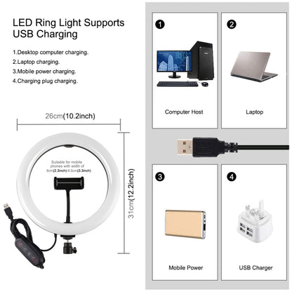 PULUZ 10.2 inch 26cm Marquee LED RGBWW Ring Vlogging Lights