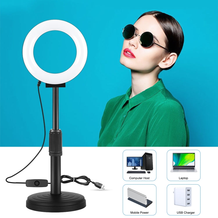 PULUZ 4.7 inch 12cm Curved Surface USB White Light LED Ring Selfie Beauty Vlogging Photography Vi...