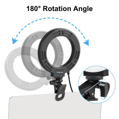 PULUZ 4.7 inch 12cm Ring Selfie Light 3 Modes USB Dimmable Dual Color Temperature LED Curved Vlog...