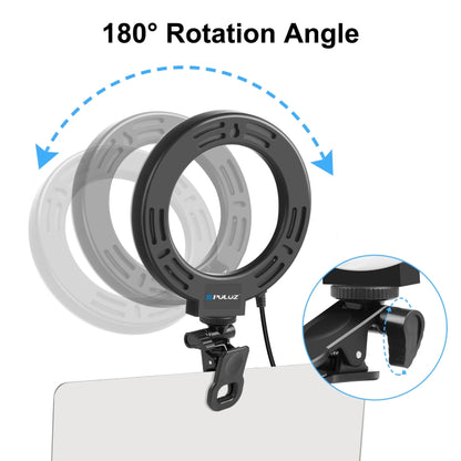 PULUZ 6.2 inch 16cm Ring Selfie Light 3 Modes USB Dimmable Dual Color Temperature LED Curved Vlog...