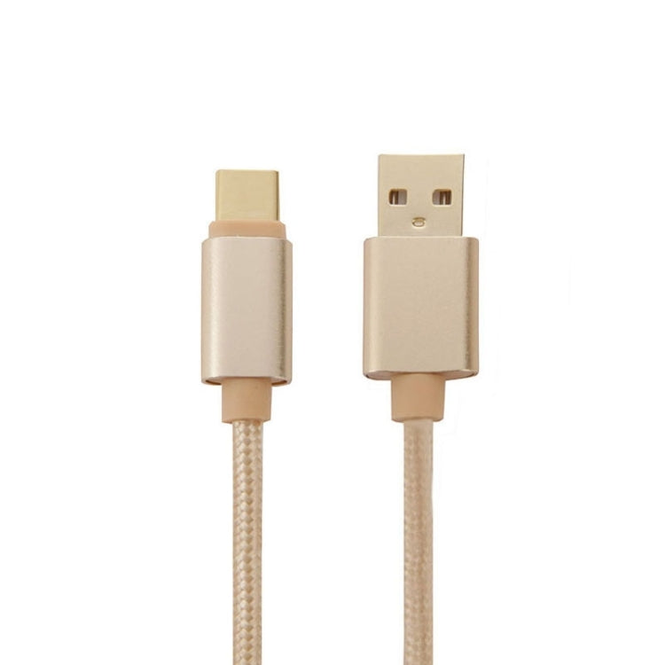1m Woven Style Metal Head USB-C / Type-C 3.1 to USB 2.0 Data Sync Charge Cable