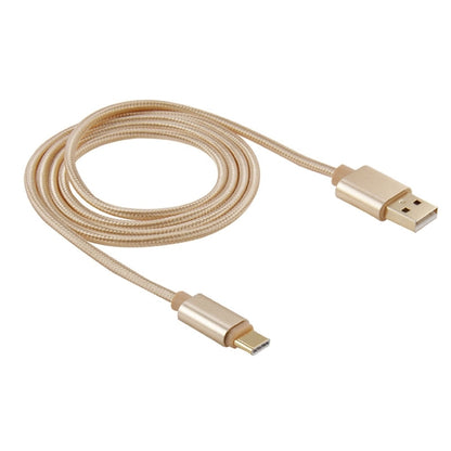 1m Woven Style Metal Head USB-C / Type-C 3.1 to USB 2.0 Data Sync Charge Cable