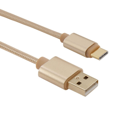 1m Woven Style Metal Head USB-C / Type-C 3.1 to USB 2.0 Data Sync Charge Cable