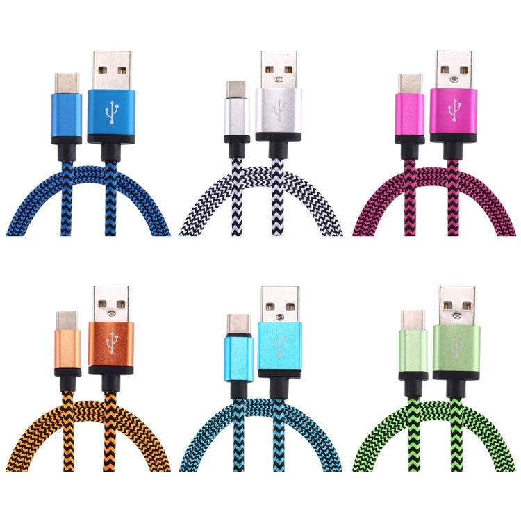 1m Woven Style USB-C / Type-C 3.1 to USB 2.0 Data Sync Charge Cable