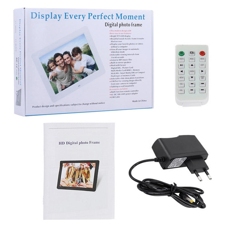 10.1 inch HD Wide Screen Digital Photo Frame with Holder & Remote Control, Allwinner E200, Alarm ...