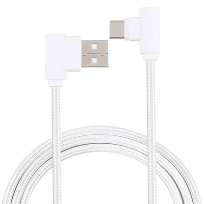 1.2m 2A 90 Copper Wires Woven Elbow USB-C / Type-C 3.1 to USB 2.0 Data / Charger Cable