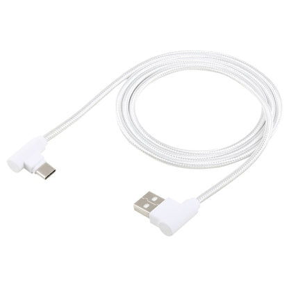 1.2m 2A 90 Copper Wires Woven Elbow USB-C / Type-C 3.1 to USB 2.0 Data / Charger Cable
