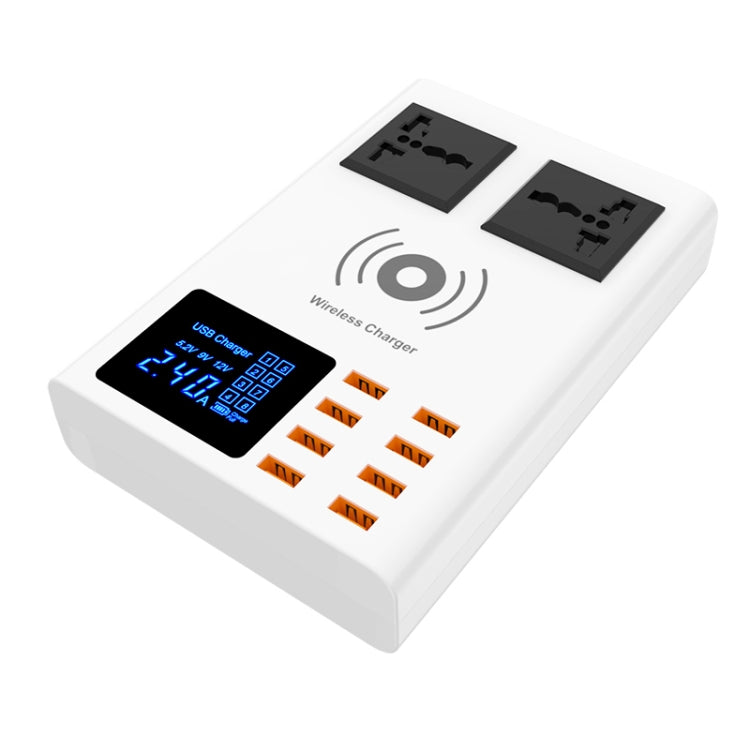 YC-CDA10W 10W Multi Port USB Intelligent Digital Display Fast Charging Wireless Charger, UK Plug�...