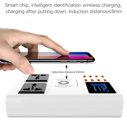 YC-CDA10W 10W Multi Port USB Intelligent Digital Display Fast Charging Wireless Charger, UK Plug�...