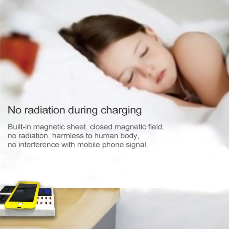 YC-CDA10W 10W Multi Port USB Intelligent Digital Display Fast Charging Wireless Charger, UK Plug�...