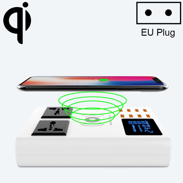 YC-CDA10W 10W Multi Port USB Intelligent Digital Display Fast Charging Wireless Charger, UK Plug�...
