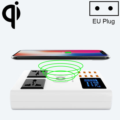 YC-CDA10W 10W Multi Port USB Intelligent Digital Display Fast Charging Wireless Charger, UK Plug�...