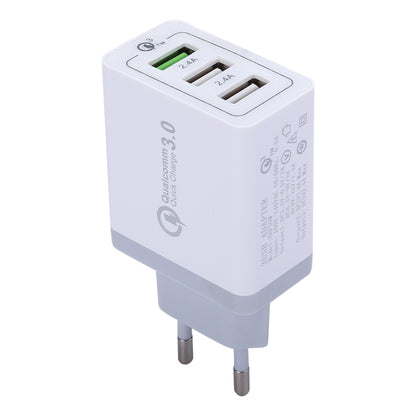 XHF30W 3 QC3.0 USB Fast Charging Wall Charger, EU Plug, EU Plug