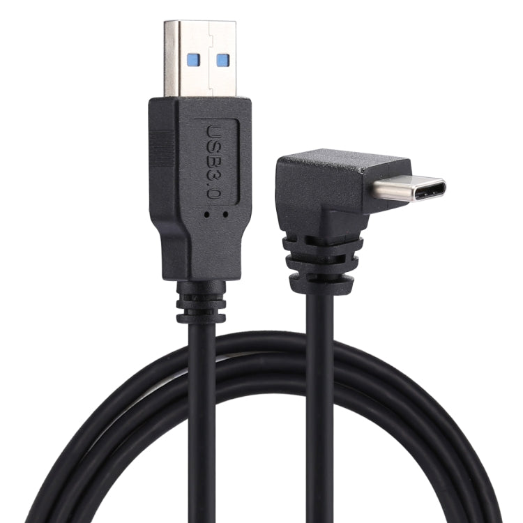 1m USB-C / Type-C Male Elbow to USB 3.0 Male Data Charge Extension Cable, 1m