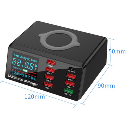 X9 9 in 1 QC 3.0 USB Interface + 6 USB Ports + PD 65W Ports + QI Wireless Fast Charging Multi-fun...
