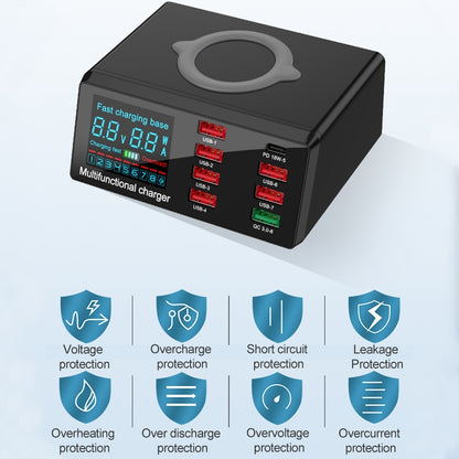 X9 9 in 1 QC 3.0 USB Interface + 6 USB Ports + PD 65W Ports + QI Wireless Fast Charging Multi-fun...