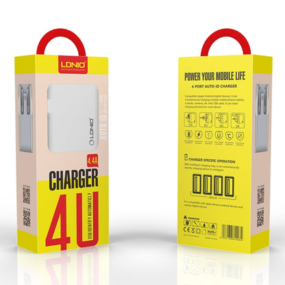 LDNIO A4403 4.4A 4 x USB Ports Smart Travel Charger, EU Plug, SAS5293AU, SAS5293EU, SAS5293UK����...