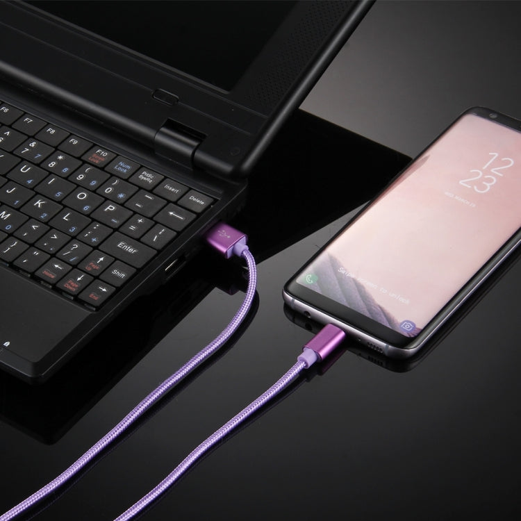 Knit Texture USB to USB-C / Type-C Data Sync Charging Cable, Cable Length: 50cm
