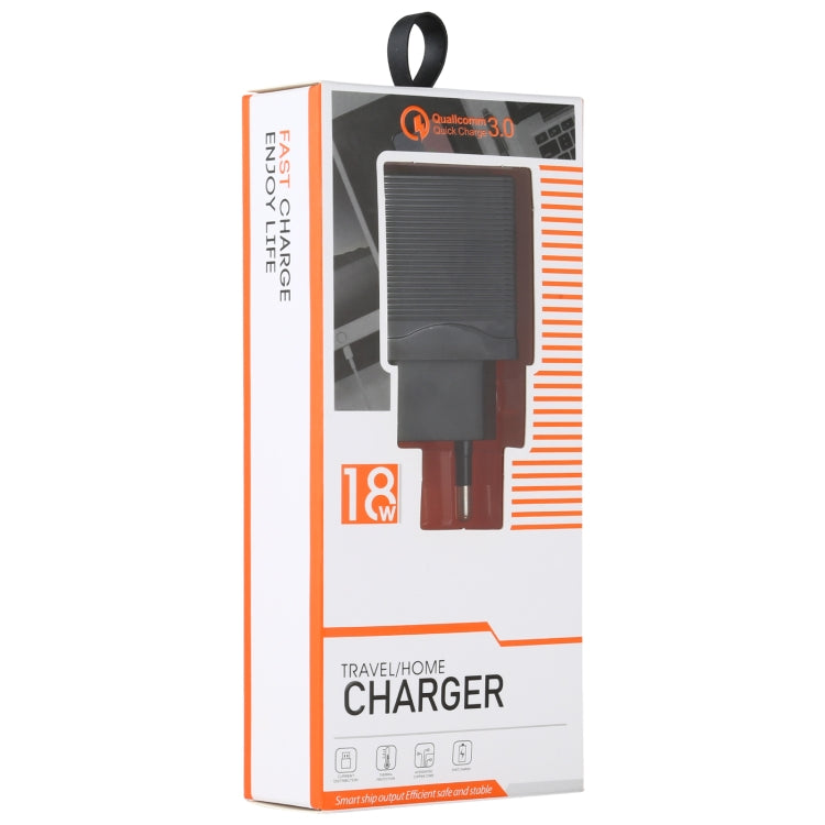 LZ-728 2 in 1 18W QC 3.0 USB Interface Travel Charger + USB to USB-C / Type-C Data Cable Set, EU ...