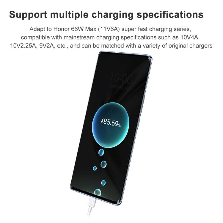 Original Honor AC790 1m 6A USB to USB-C / Type-C Charging and Transmission Data Cable