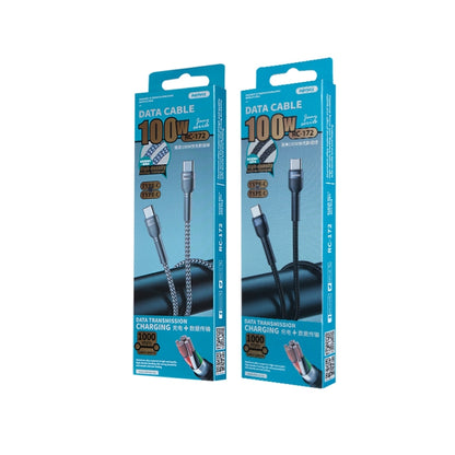 REMAX RC-172 Jany Series 1m PD100W Type-C to USB-C / Type-C Aluminum Alloy Braid Fast Charging Da...
