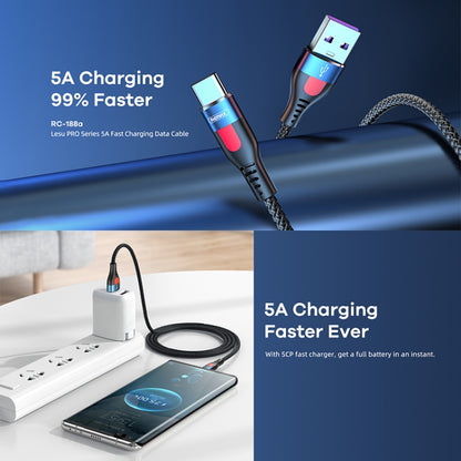 REMAX RC-188a Lesu Pro 1m 5A USB to USB-C / Type-C Aluminum Alloy Braid Fast Charging Data Cable�...