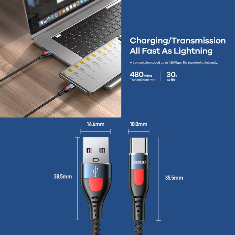 REMAX RC-188a Lesu Pro 1m 5A USB to USB-C / Type-C Aluminum Alloy Braid Fast Charging Data Cable�...