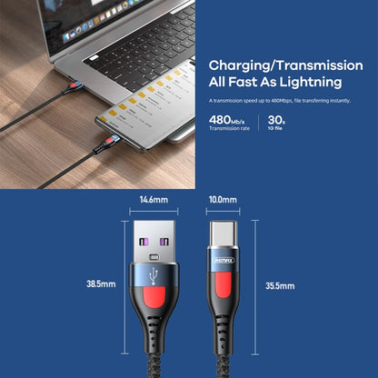REMAX RC-188a Lesu Pro 1m 5A USB to USB-C / Type-C Aluminum Alloy Braid Fast Charging Data Cable�...