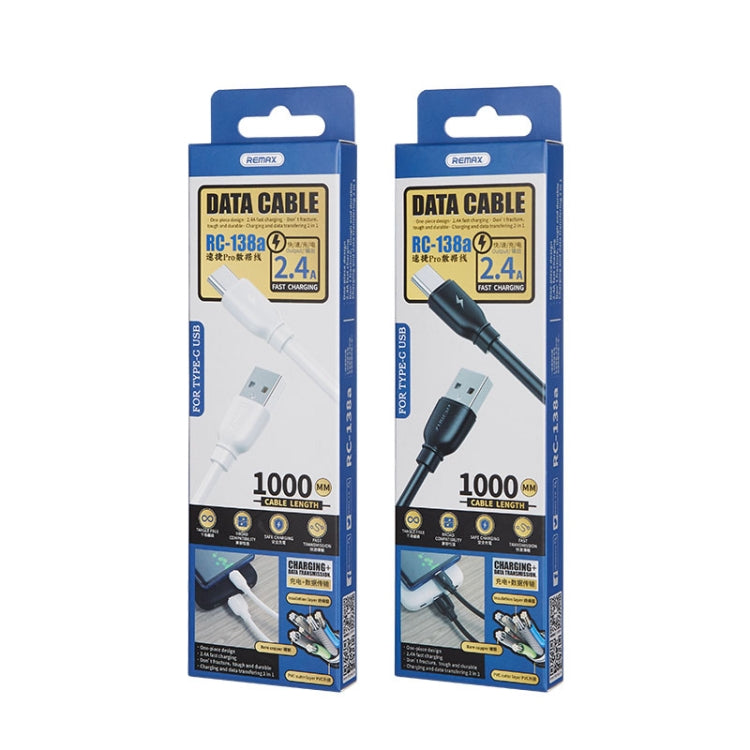 REMAX RC-138a 2.4A USB to USB-C / Type-C Suji Pro Fast Charging Data Cable, Cable Length: 1m�����...