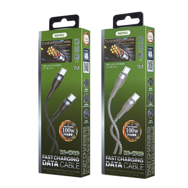 REMAX RC-174C PD 100W USB-C / Type-C to USB-C / Type-C Sury 2 Fast Charging Data Cable, Cable Len...