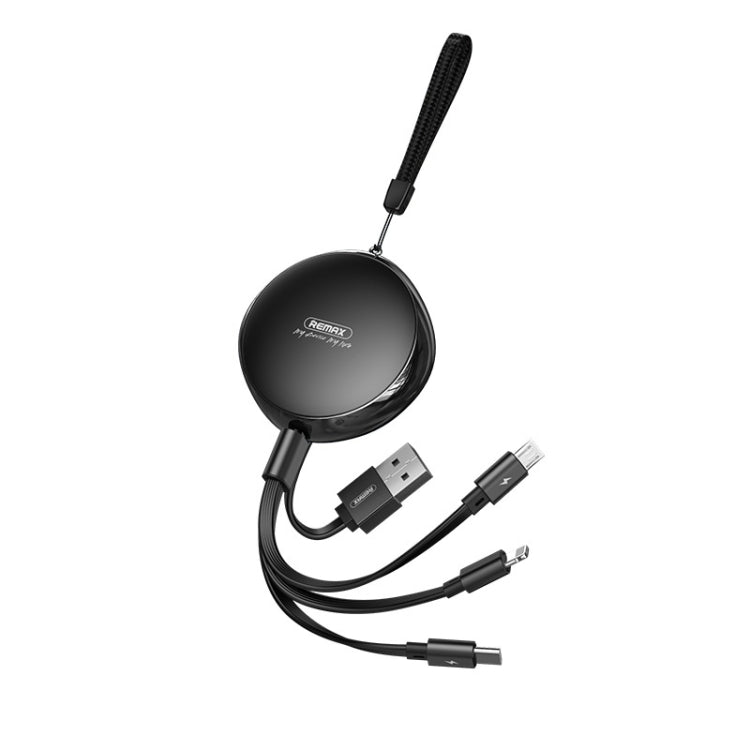 REMAX RC-185th 3 in 1 2.1A USB to 8 Pin + USB-C / Type-C + Micro USB Sury Series Cable