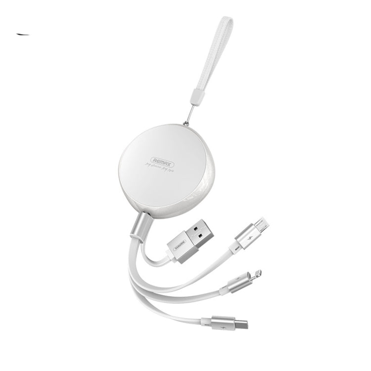 REMAX RC-185th 3 in 1 2.1A USB to 8 Pin + USB-C / Type-C + Micro USB Sury Series Cable