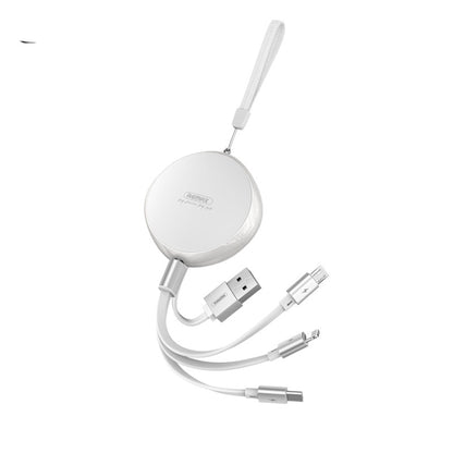 REMAX RC-185th 3 in 1 2.1A USB to 8 Pin + USB-C / Type-C + Micro USB Sury Series Cable