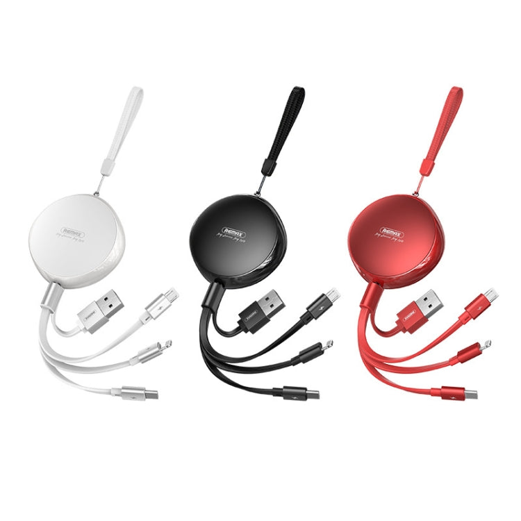 REMAX RC-185th 3 in 1 2.1A USB to 8 Pin + USB-C / Type-C + Micro USB Sury Series Cable