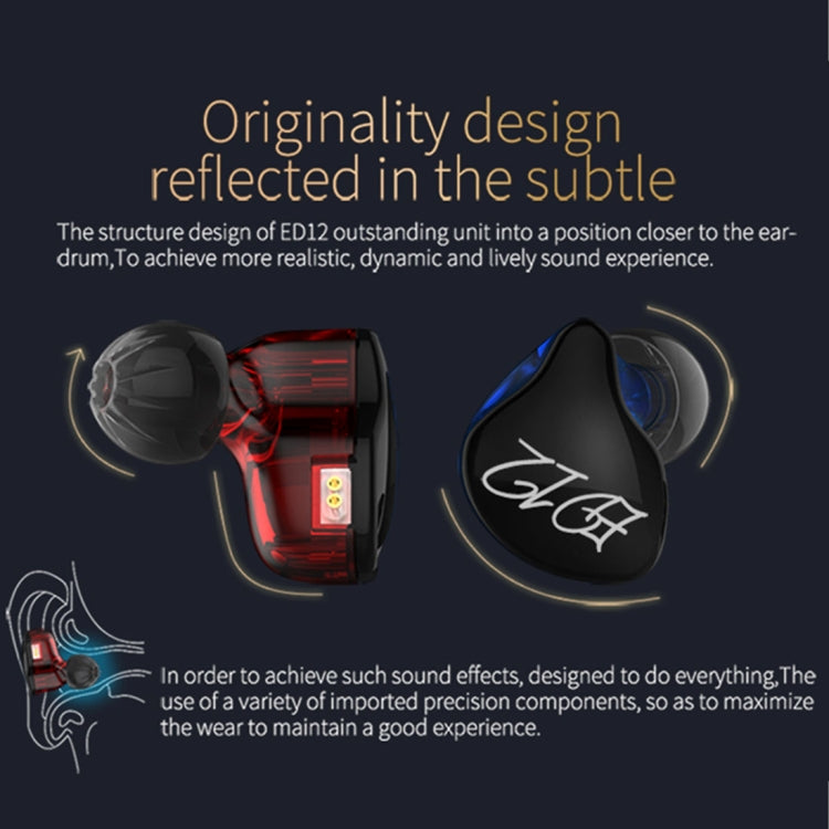 KZ ED12 3.5mm Jack Hanging Ear Sports Design In-Ear Style Wire Control Earphone, Cable Length: 1....