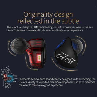KZ ED12 3.5mm Jack Hanging Ear Sports Design In-Ear Style Wire Control Earphone, Cable Length: 1....