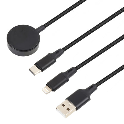 For iPhone / Apple Watch 3 In 1 8 Pin + Type-C / USB-C + Magnetic Charging Base Multi-function Ch...