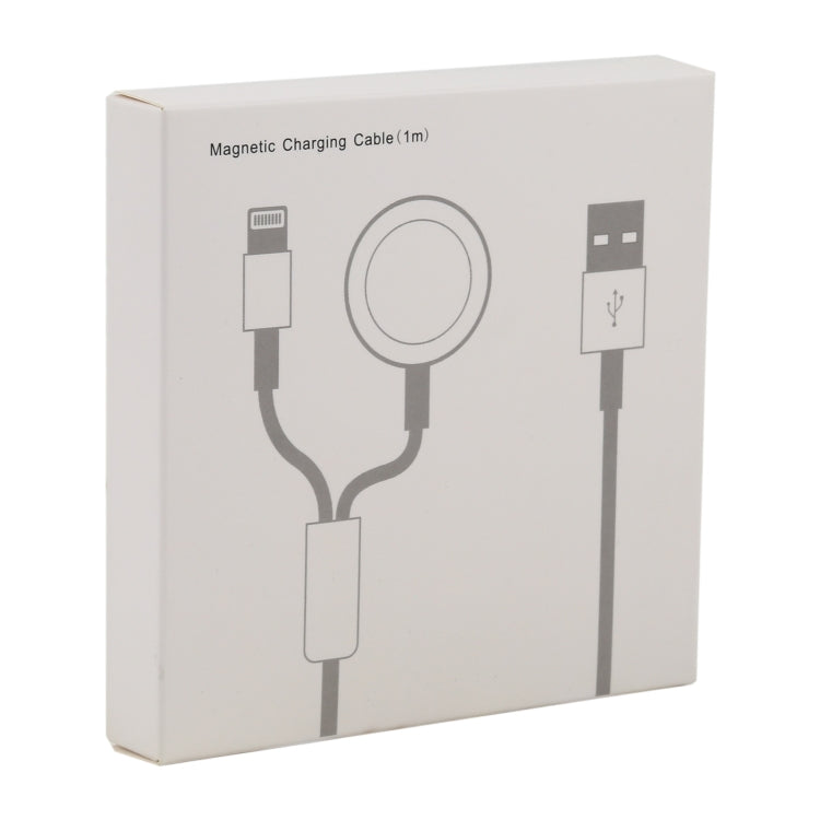 For iPhone / Apple Watch 2 In 1 8 Pin + Magnetic Charging Base Multi-function Charging Cable, Len...