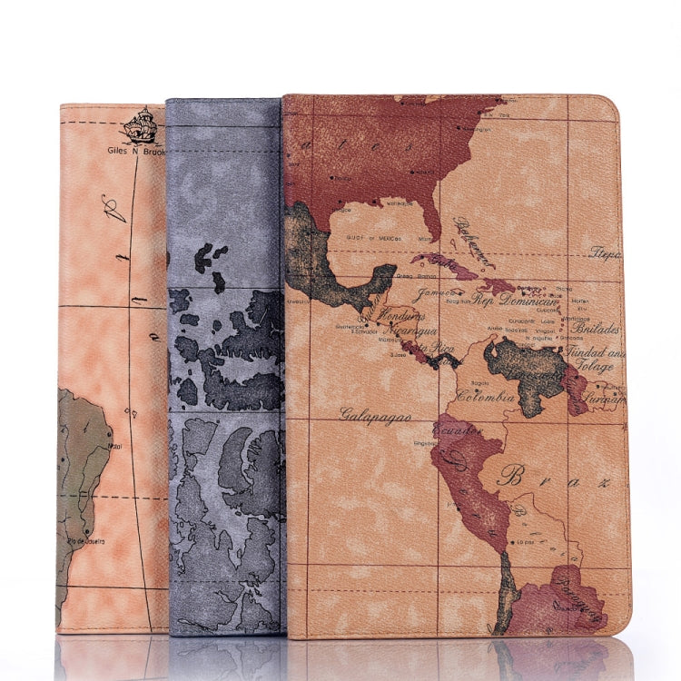 Map Texture Horizontal Flip Leather Case for Galaxy Tab A 10.1 (2019) T510 / T515,  with Holder &...