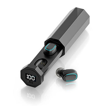 C1 Bluetooth 5.0 TWS Touch Polygonal Digital Display True Wireless Bluetooth Earphone with Chargi...