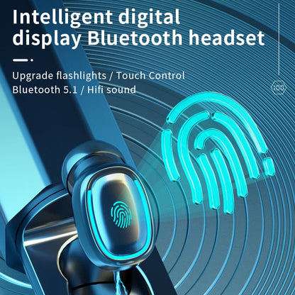 C1 Bluetooth 5.0 TWS Touch Polygonal Digital Display True Wireless Bluetooth Earphone with Chargi...