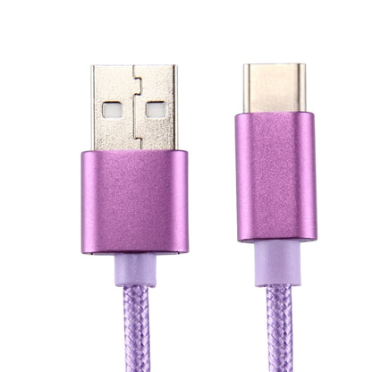 Knit Texture USB to USB-C / Type-C Data Sync Charging Cable, Cable Length: 2m, 3A Output