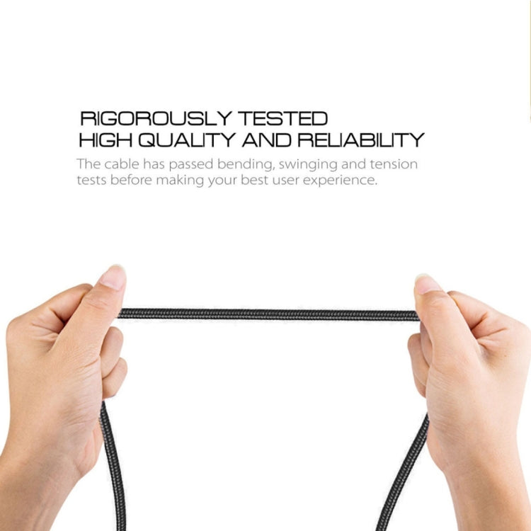 1m 2A Output USB to USB-C / Type-C Nylon Weave Style Data Sync Charging Cable, 2A Black, 2A Pink�...