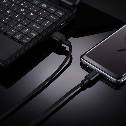 1m 2A Output USB to USB-C / Type-C Nylon Weave Style Data Sync Charging Cable, 2A Black, 2A Pink�...